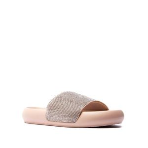 NUDE EMBELLISHED ONE BAND SLIDE PU